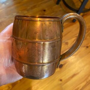 Set of 7 Vintage Copper Barrel Mugs
